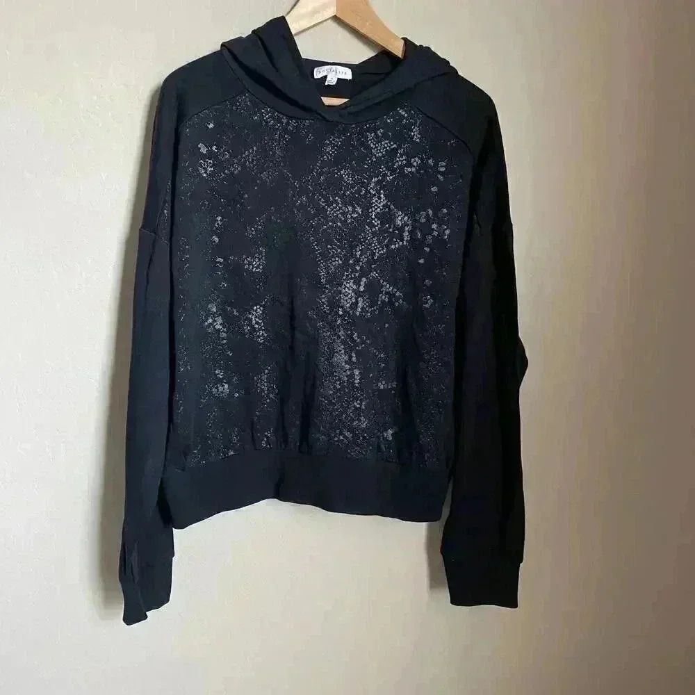 Socialite Snake Print Hoodie‎ Black Size Medium